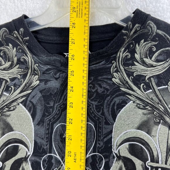 MMA Elite Mens L Black Graphic T Shirt Skull Cross Dagger Gothic Y2K Streetwear - Picture 5 of 8